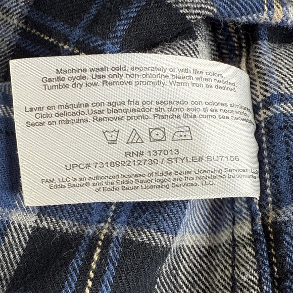 EDDIE BAUER Flannel Plaid Button Down Shirt - Picture 6 of 6